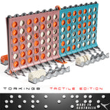 Super-Tactile Connect 4 in A Row - Double Deluxe Edition for Blind and Vision Impaired - Connect with friends and family in style! Self sorting, modular, new team-play & more ! The perfect premium gift.