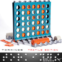 Super-Tactile Connect 4 in A Row - Deluxe Edition for Blind and Vision Impaired - Connect with friends and family in style! Self sorting, modular, new team-play & more! The perfect deluxe gift.