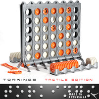 Super-Tactile Connect 4 in A Row - Deluxe Edition for Blind and Vision Impaired - Connect with friends and family in style! Self sorting, modular, new team-play & more! The perfect deluxe gift.